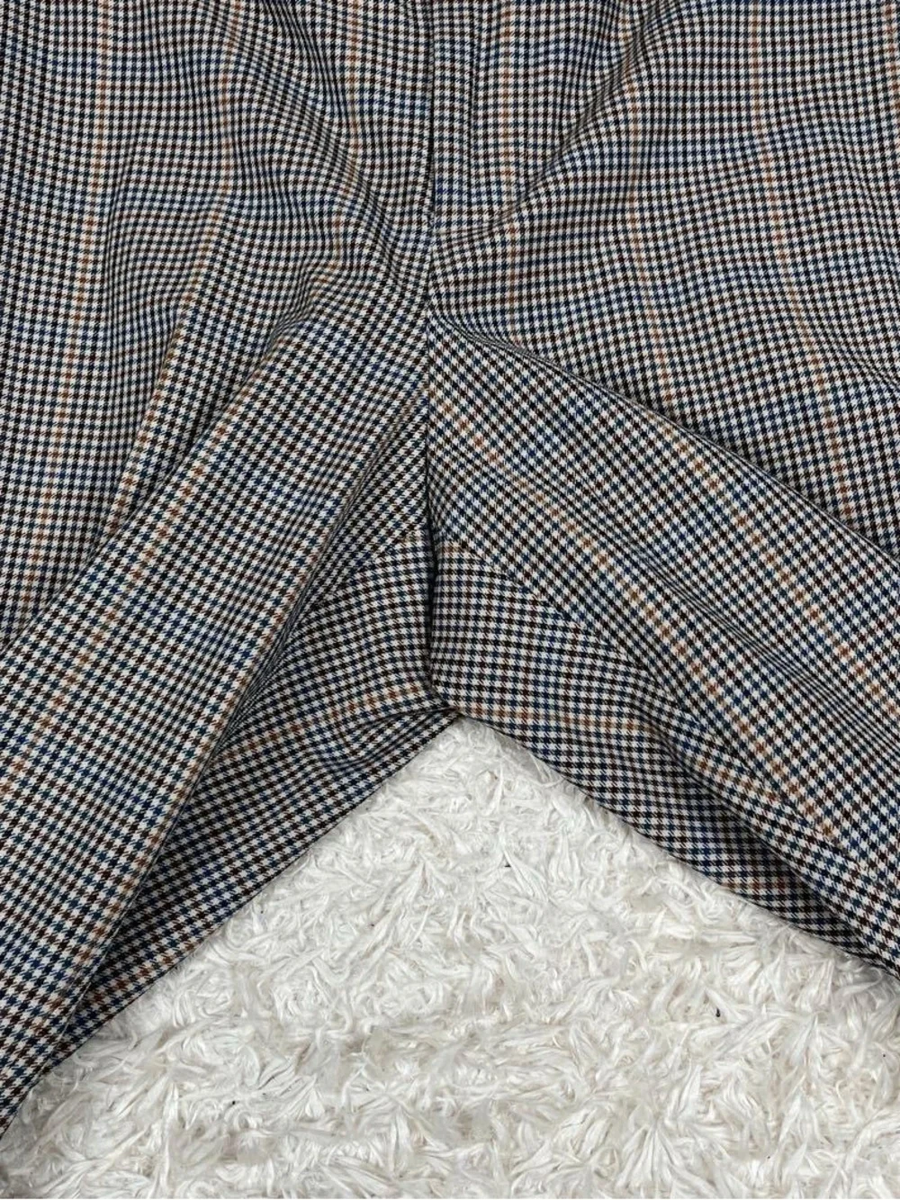 45R Check Pattern Wool Slacks Pants - Picture 8 of 15
